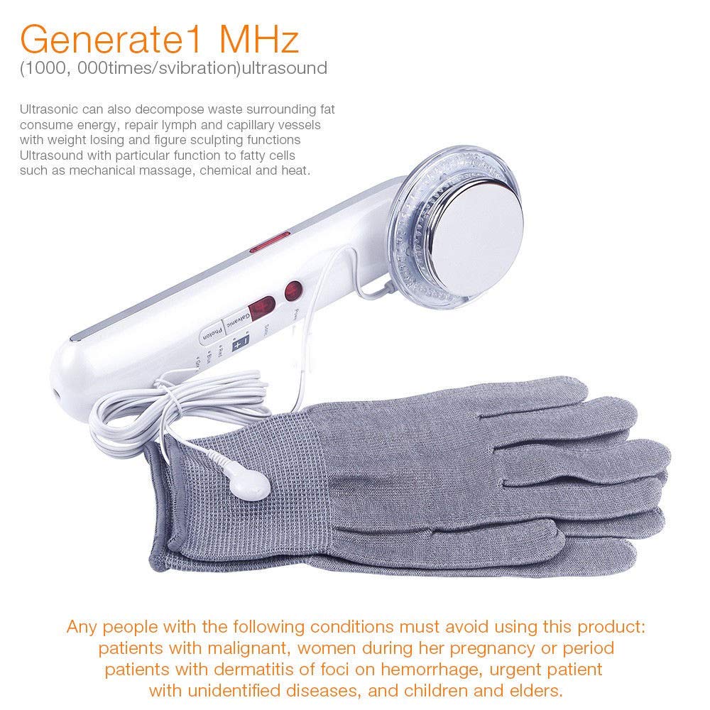 ixaer Anti-aging Facial Care Device Face Lifting Tighten Wrinkle Removal Massager with 1 Pair Magic Gloves and 2 Pair of EMS Pads 7 in 1