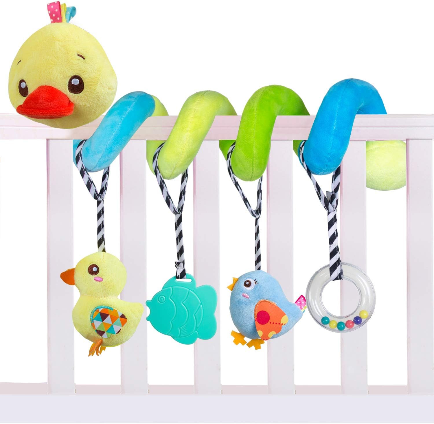 Caterbee Baby car seat Toys, Hangings Activity Spiral Plush Crib Toys