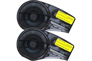 SIKOT Compatible Label Tape Replacememt for M21-750-595-YL-Black on Yellow 3/4" High Adhesion Vinyl-21' Length-0.75" Width-2 Pack