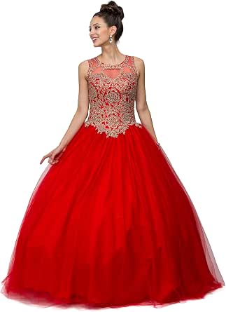 Amazon.com: quinceañera Princesa Vestido, Rojo : Ropa, Zapatos y Joyería