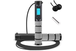 WASTOU Jump Rope, Digital Weighted Handle Workout Jumping Rope with Calorie Counter for Training Fitness, Adjustable Exercise Speed Skipping Rope for Men, Women, Kids, Girls