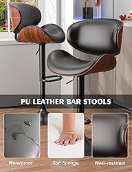 YaFiti Bar Stools Modern PU Leather Adjustable