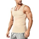 Nebility Mens Compression Shirt for Gynecomastia - Slimming Undershirts Body Shaper Vest Mesh Shapewear Workout Tank Tops