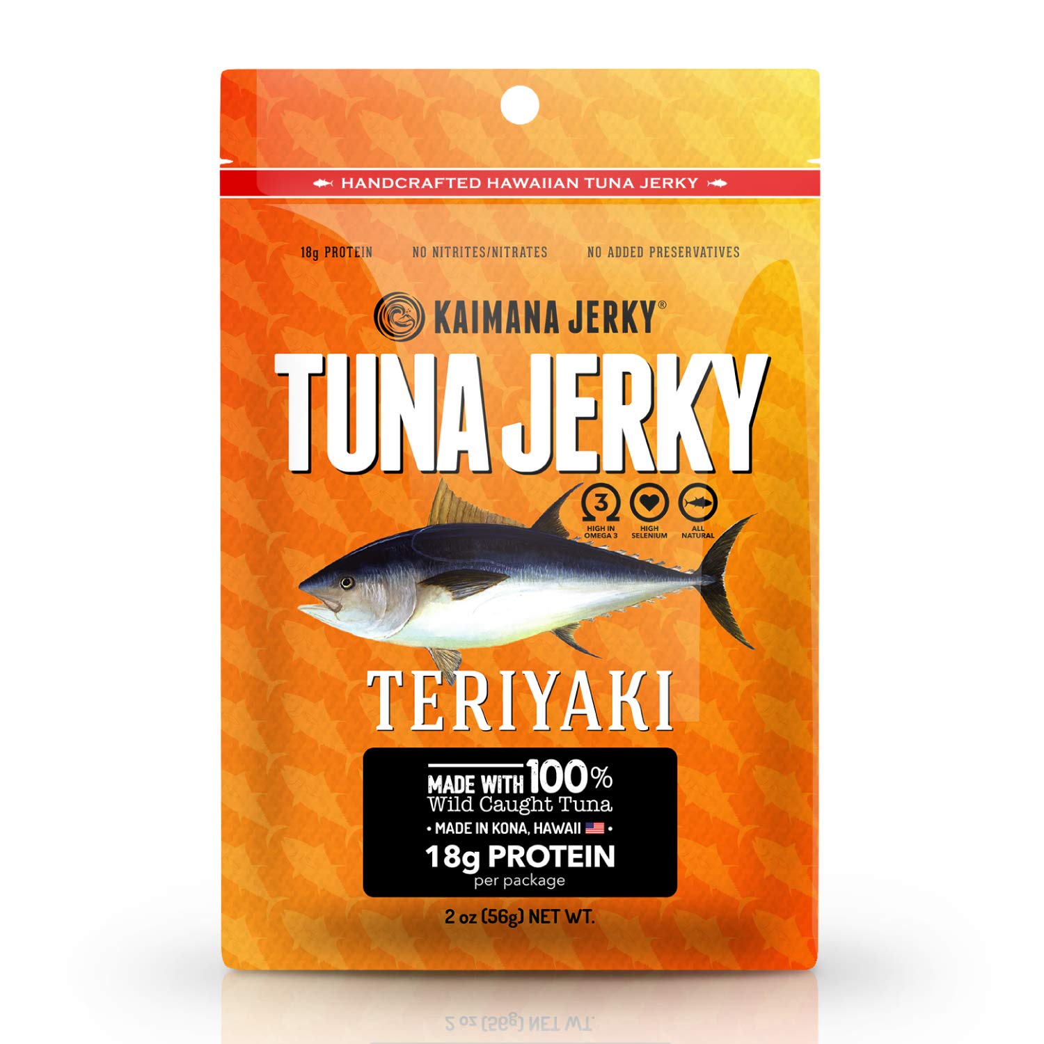 Kaimana Ahi Tuna Jerky Teriyaki 2 Ounce Soft And Tasty Premium Fish Jerky Made In The Usa High In Omega 3 S All Natural And Wild Caught Amazon Com Grocery Gourmet Food