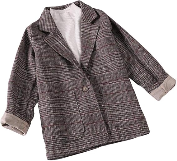 Amazon Mengfanレディース コート ジャケット チェック柄 スーツ カジュアル フォーマル ショート丈 コート ワンサイズ シンプル 春コート アウター トップス 入学式 卒業式 春 夏 秋 コートブラウン コート ジャケット 通販