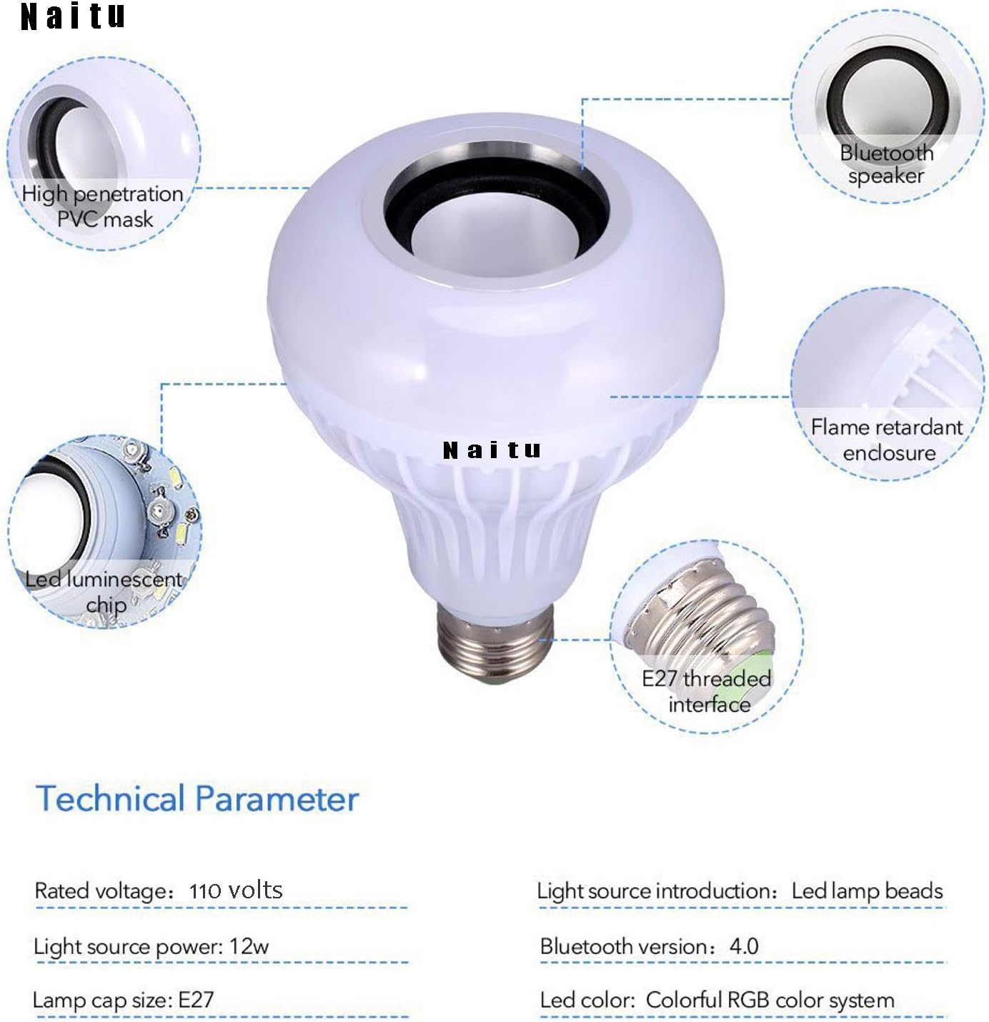 bombilla bluetooth altavoz altavoz 4 0 rgb color cambiar bluetooth led musica bombilla e27 base con control remoto inalambrico para musica familia