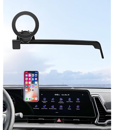 thumbnail image 2 of MaserWeller Car Phone Holder For 2024 KIA EV9 Accessories 12 3 Inch Screen Fixed Clip 360 Rotation Phone Mount Compatible With Magsafe Cell Phone Holder Does Not Affect Air Vent 2 of 13