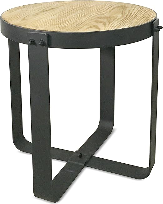 Vonhaus Mgo Top Outdoor Waterproof Side Table With Oak Effect Top Black Metal Iron Frame Garden Patio Decking Furniture Amazon Co Uk Garden Outdoors