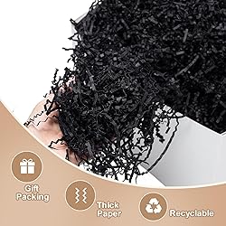 Wowxyz 1 LB Crinkle Cut Paper Shred Black Crinkle