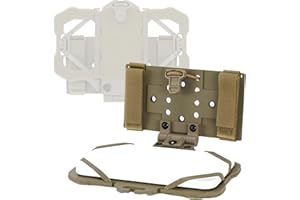 Tactical MOLLE Phone Holder, Secure Chest Mount Multi-Function Navigation Panel for Plate Carrier Accessories, Fits 4.7"-6.4"