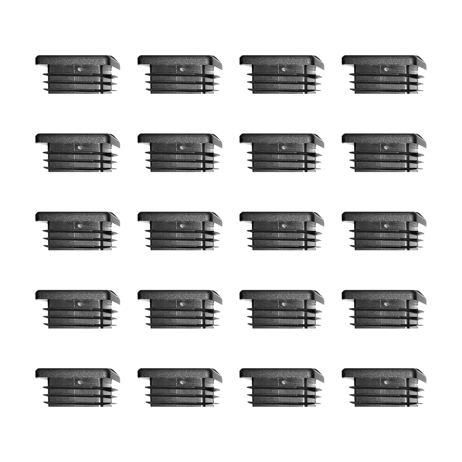 60mm x 60mm Black Plastic Plugs, Black Square Tube Covers, Inner End Caps for Chairs Desks Tables Foot Furniture Pipe, 20 Pcs