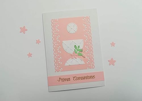 Fantacartando Biglietto Di Auguri Prima Comunione Bimba Bambina Femmina Con Calice E Particola 10 5 X 14 8 Cm Realizzato A Mano Amazon It Handmade