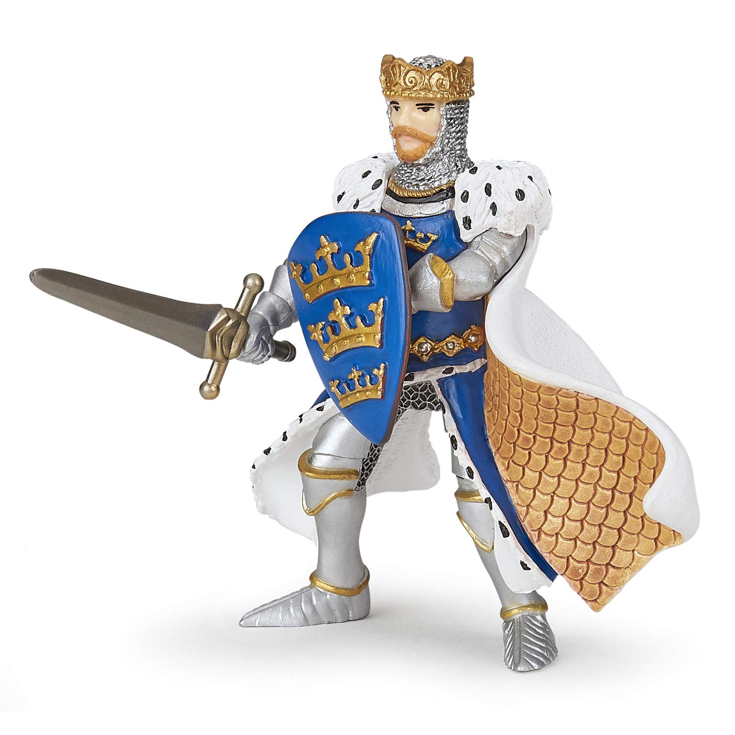 Papo - Realistic Blue King Arthur Figure Toy for Kids - Ages 3+ - Legendary Characters Collection - Creative Play Medieval World - Gift Idea Toy for Girls and Boys - 5 Cm X 4.5 Cm X 10 Cm