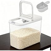 YEXEXINM 20-25 lbs Rice Dispenser with Measuring Spoon 11.4Qt/12L Tall and Narrow Food Storage Flour Bin Large Airtight Food Storage Rice Container for Kitchen Pantry Organization Slim Space-Saving