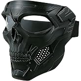 Airsoft Mask Full Face with HD Goggle Skull Skeleton Paintball Mask for Halloween Cosplay Paintball Game Props Party Tactical Mask