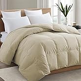 TEXARTIST Premium 2100 Series King Comforter All Season Breathable Beige Comforter Soft 4D Spiral Fiber Quilted Down Alternative Duvet Insert with Corner Tabs Luxury Hotel Style (90"x102")
