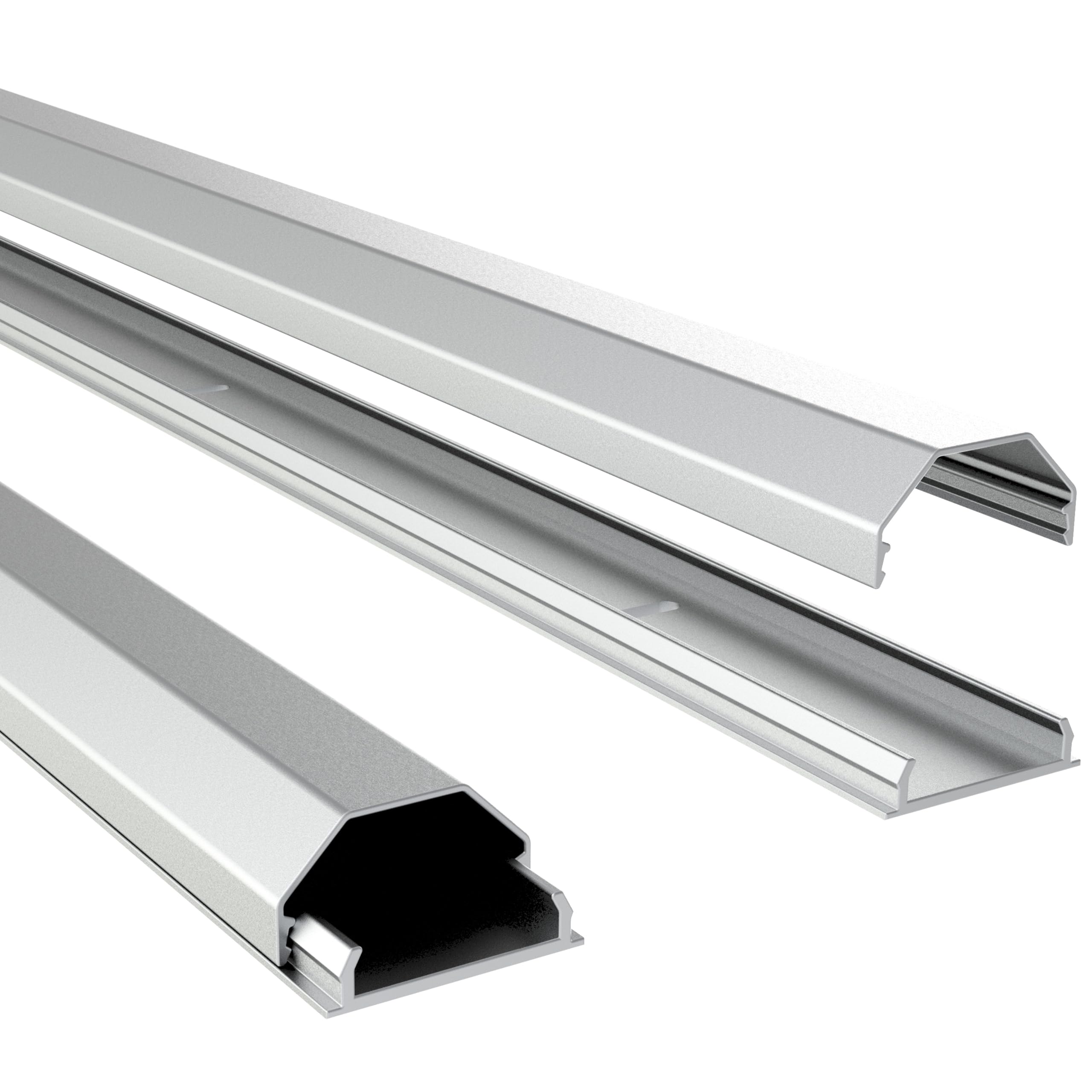 RICOO Cable Tidy 110cm x 3.3cm x 1.8cm Silver Grey Aluminium Z0100-S Duct Wire Organiser Cord Management Lead Channel