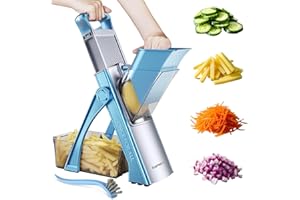 SUPMAKIN Safe Mandoline Slicer, Adjustable Thickness Potato Slicer Vegetable Chopper, Multi Slicer, Julienne + Dicer Kitchen 