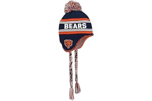 OUTERSTUFF NFL Kids Youth 8-20 Team Color Primary Logo Jacquard Tassel Cold Weather Football Pom Beanie Knit Hat One Size