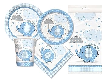 Amazon.com: Blue Elephant Baby Shower Party Package - Serves 16 ... Amazon.com: Blue Elephant Baby Shower Party Package - Serves 16 ...