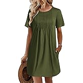 Ekouaer Swimsuit Coverup for Women 2026 Short Sleeve Bathing Suit Cover Ups Beach Summer T-Shirt Dresses with Pockets