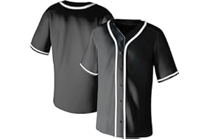 Aizqaoalk Baseball Jersey,Blank Baseball Jerseys for Men Shirts Short Sleeve Hip Hop Sports Casual Button Down Uniforms