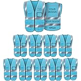 Reflective Vest Class 2 Safety Vests ANSI with Pockets Zipper High Visibility Construction Uniform