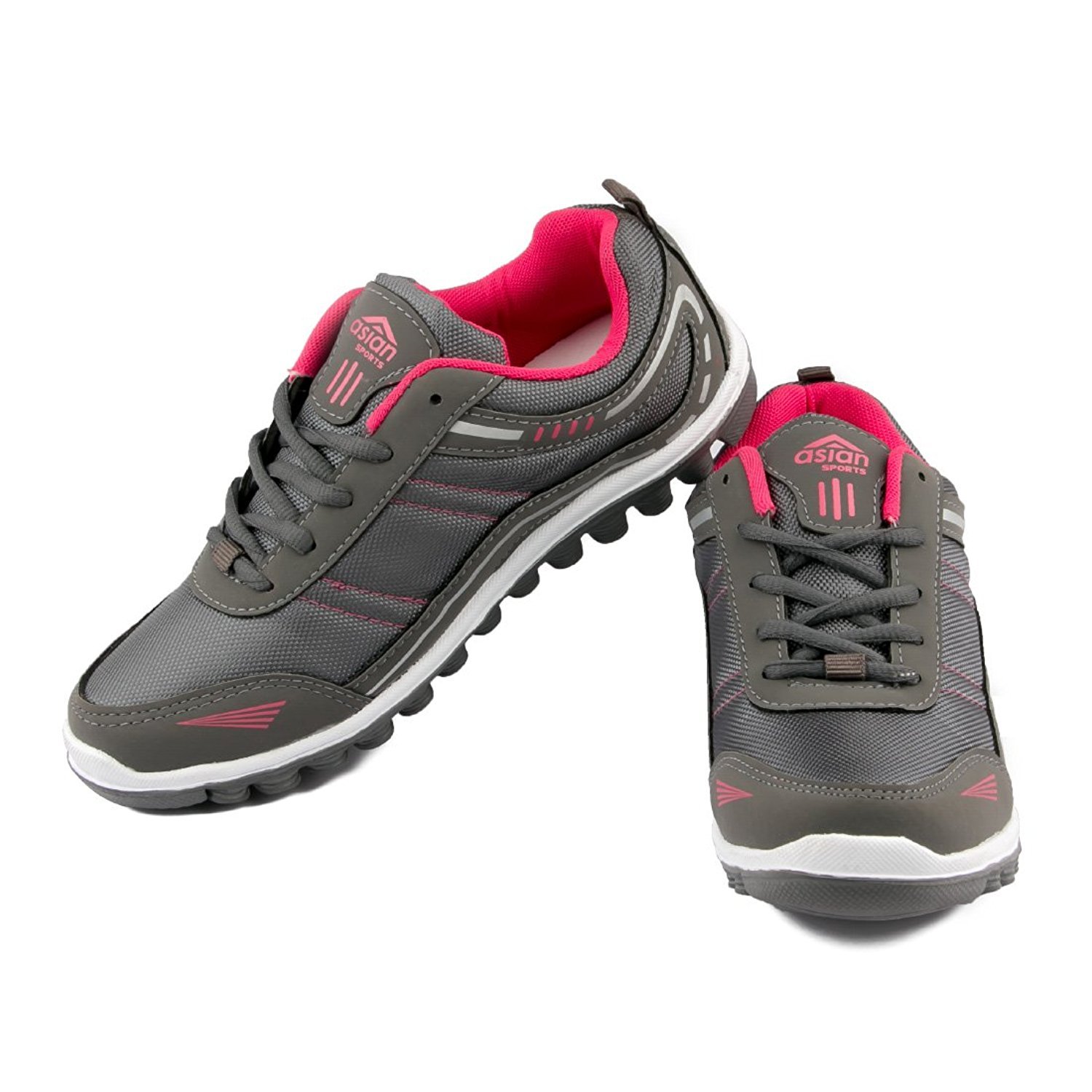 asian shoes butterfly-21 dark grey rani pink women sports shoes