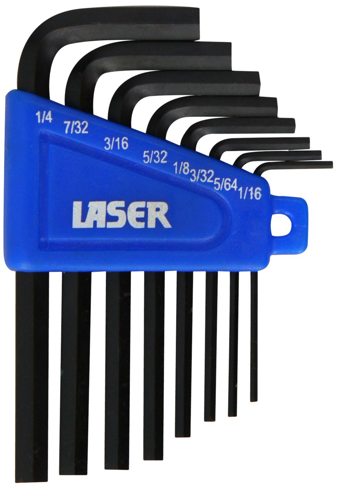 Laser 0267 Imperial Hex Key Set 8pc, Black,chrome