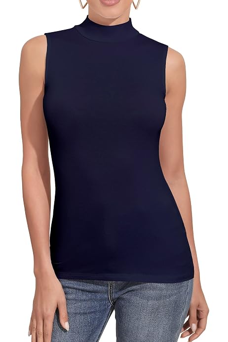 Mock Neck Sleeveless Shell TOP 