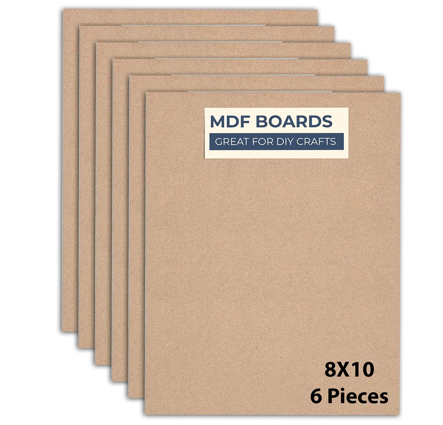 Variety Canvas 6 Piece A4 Size 8x10 Inch MDF Boards for Art and Craft