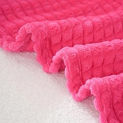 Puncuntex Flannel Fleece Throw Blanket Hot Pink