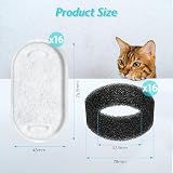 Fentar 32Pcs Cat Water Fountain Filters 16 Activated Carbon 16 Foam view 2