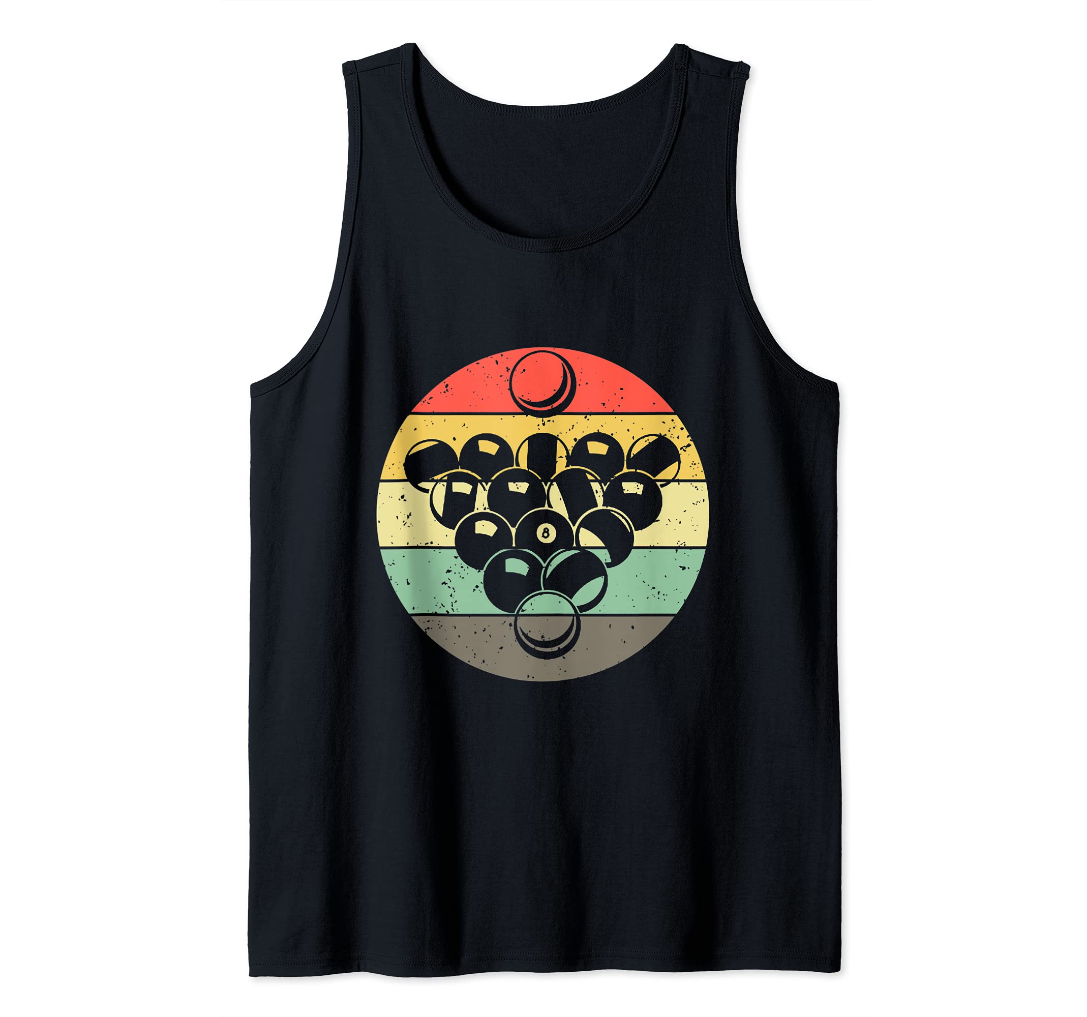 Billiard 8 Ball Pool Player Vintage Retro Sunset Tank Top