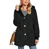 Bestbee Warm Fleece Jackets for Women, Fuzzy Hooded Casual Coats Lidies 2025 Cardigan Sweaters Outerwear with Pockets