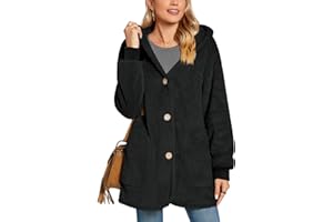 Bestbee Warm Fleece Jackets for Women, Fuzzy Hooded Casual Coats Lidies 2025 Cardigan Sweaters Outerwear with Pockets