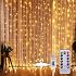 Luz de LED, 3 metros, 300 LEDs, à prova d'água, luz de cortina USB, fio de cobre, cordão de luz de fada para decoração de qua
