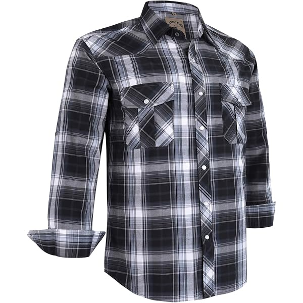Wrangler Men's Long Sleeve Western Shirt - Classic Plaid Or Stripe, Snap Closure, Tall Sizes Available - View #7