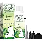 Craft Glue Bottle with Fine Tip, Craft Glue Quick Dry Clear for Precision Paper Crafts, Scrapbooking Supplies, Card Making (1