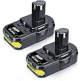 VINIDA 3.6Ah 2Packs P102 18 Volt Lithium-ion Replacement for Ryobi 18V Battery Compatible with Ryobi Battery P104 P105 P108 P189 P190 PBP006 PBP2005 Cordless Tools