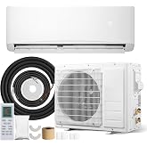 Kinetheme 12000BTU Mini Split AC/Heating System, 17 SEER2 115V Inverter Air Conditioner Cools/Heats Up to 750 Sq.Ft, Complete Installation Kit
