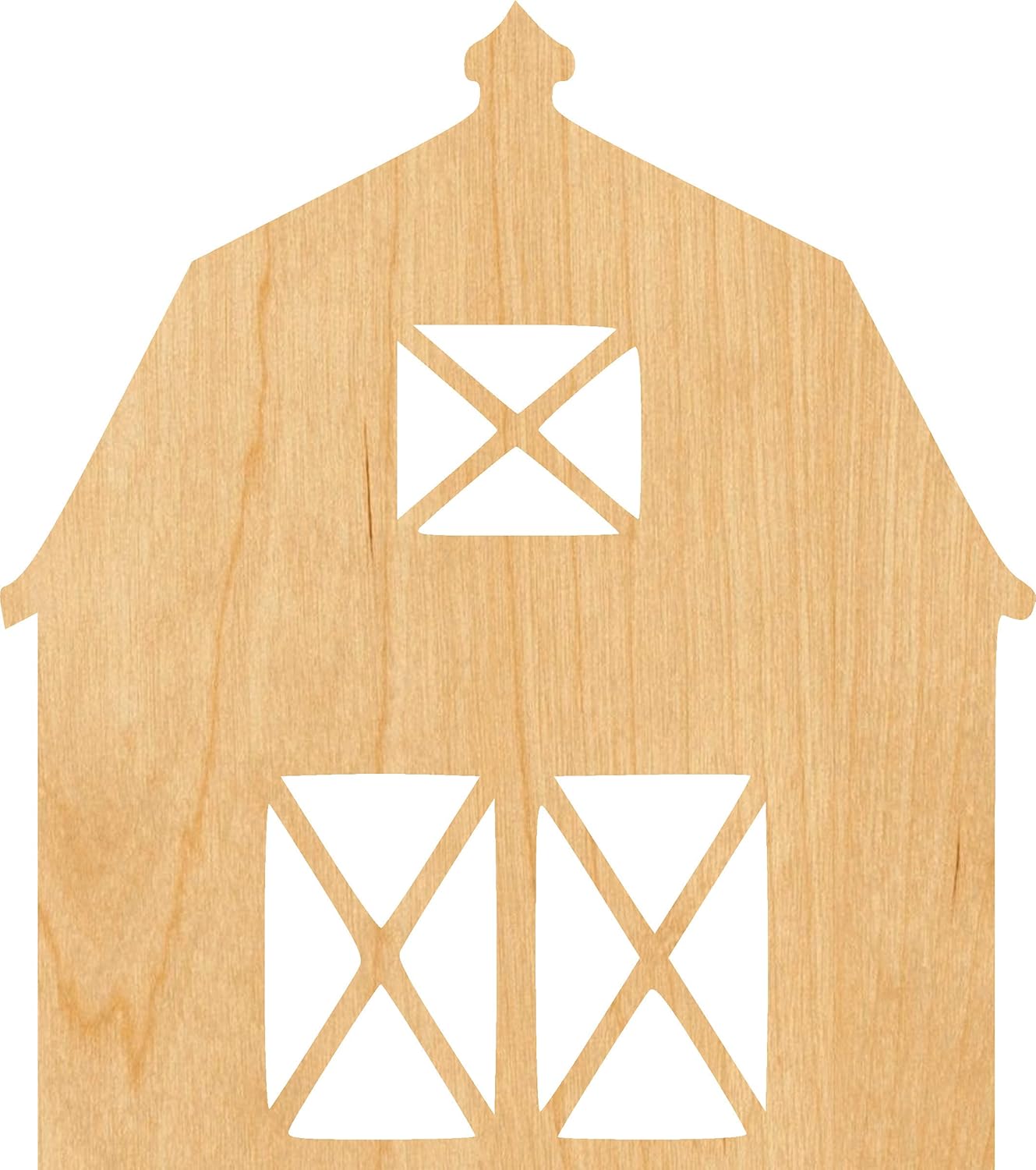 Mixed Media - Barn 2 Laser Cut Out Wood Shape Craft Supply - 4 Inch