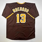 Facsimile Autographed Manny Machado San Diego Brown Reprint Laser Auto Baseball Jersey Size Men's XL