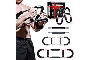 TXXZOZG Twister Arm Exerciser, Chest Workout Equipment, Portable Power Twister Bar, Adjustable Spring Workout Bar for Enhancing Upper Body Muscle, 30-120lbs