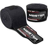 Meister Elite 180" Premium Adult Hand Wraps for MMA &amp; Boxing (Pair) | Premium double-woven elastic blend, maximum wrist support and knuckle protection for boxing, MMA and Muay Thai