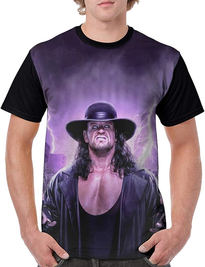 TheUndertaker Men's Classic Crew Neck t Shirt 3D Printed Summer Short Sleeve Casual Tops Black