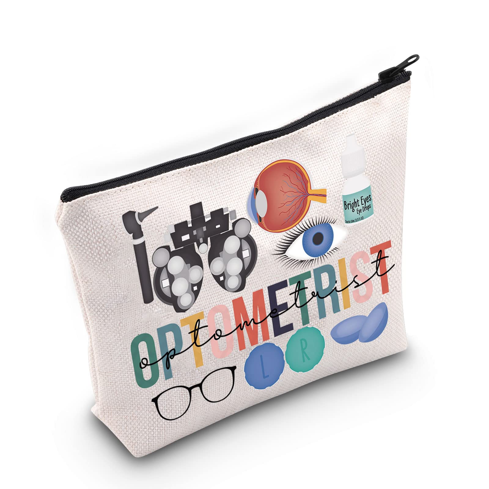 WZMPA Optometrist Cosmetic Makeup Bag Eye Doctor Vision Gifts Optician Zipper Pouch Optometrist Graduation Gifts, Optometrists