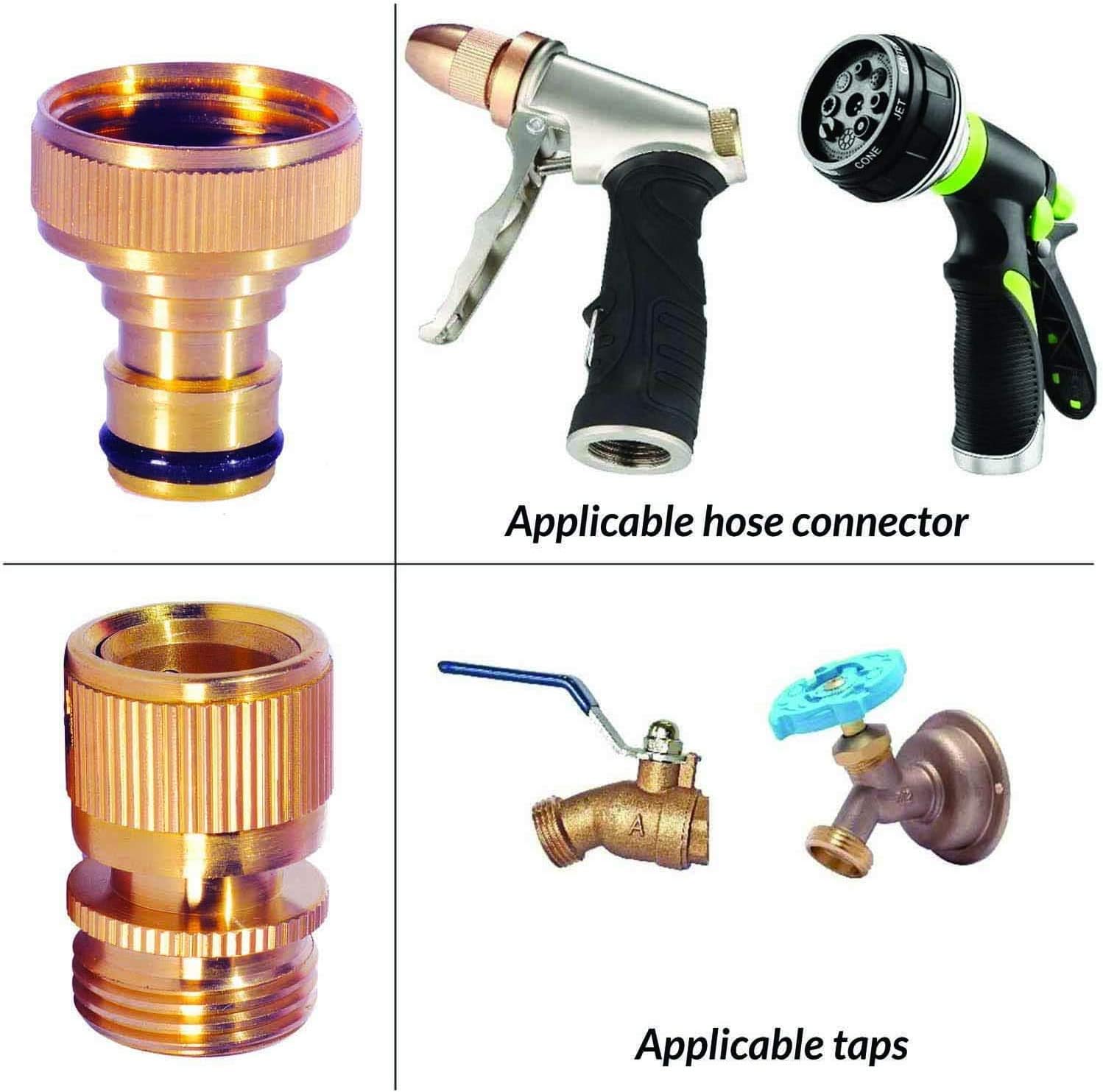 DIRECT MFG Garden Hose Quick Connect 2 Sets - Male and Female GHT Solid Brass Hose Connectors for Garden Hose Fittings - Choose Your Pack (3/4" External Quick Connect, Pack of 1) : Garden & Outdoor