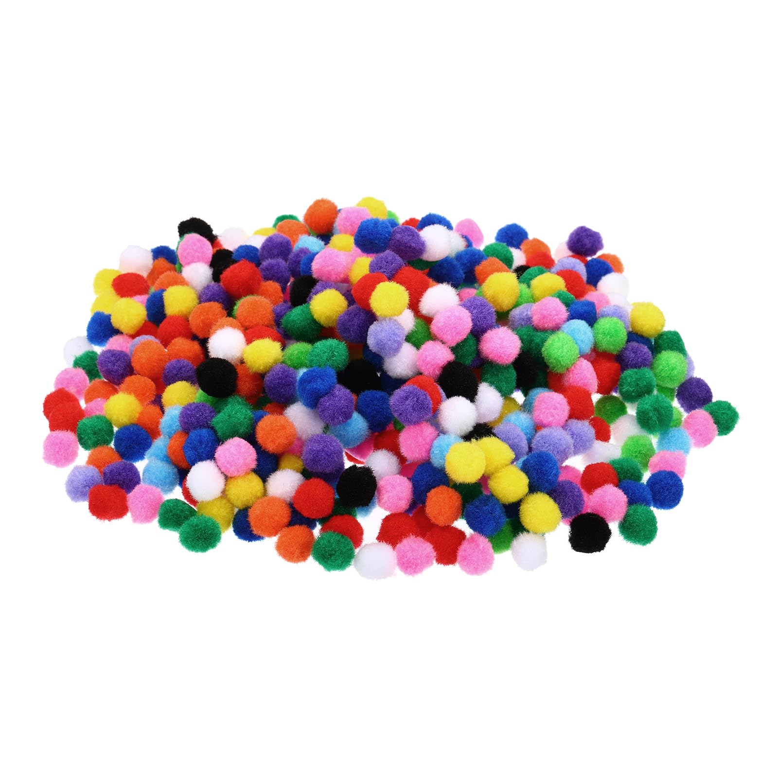 PATIKIL 0.6inch Pom Poms for Crafts, 2Pack 600Pcs Fuzzy Pastel Pom Pom Balls for Art Supplies DIY Creative Craft Material Handicraft Decorations, Multicolored