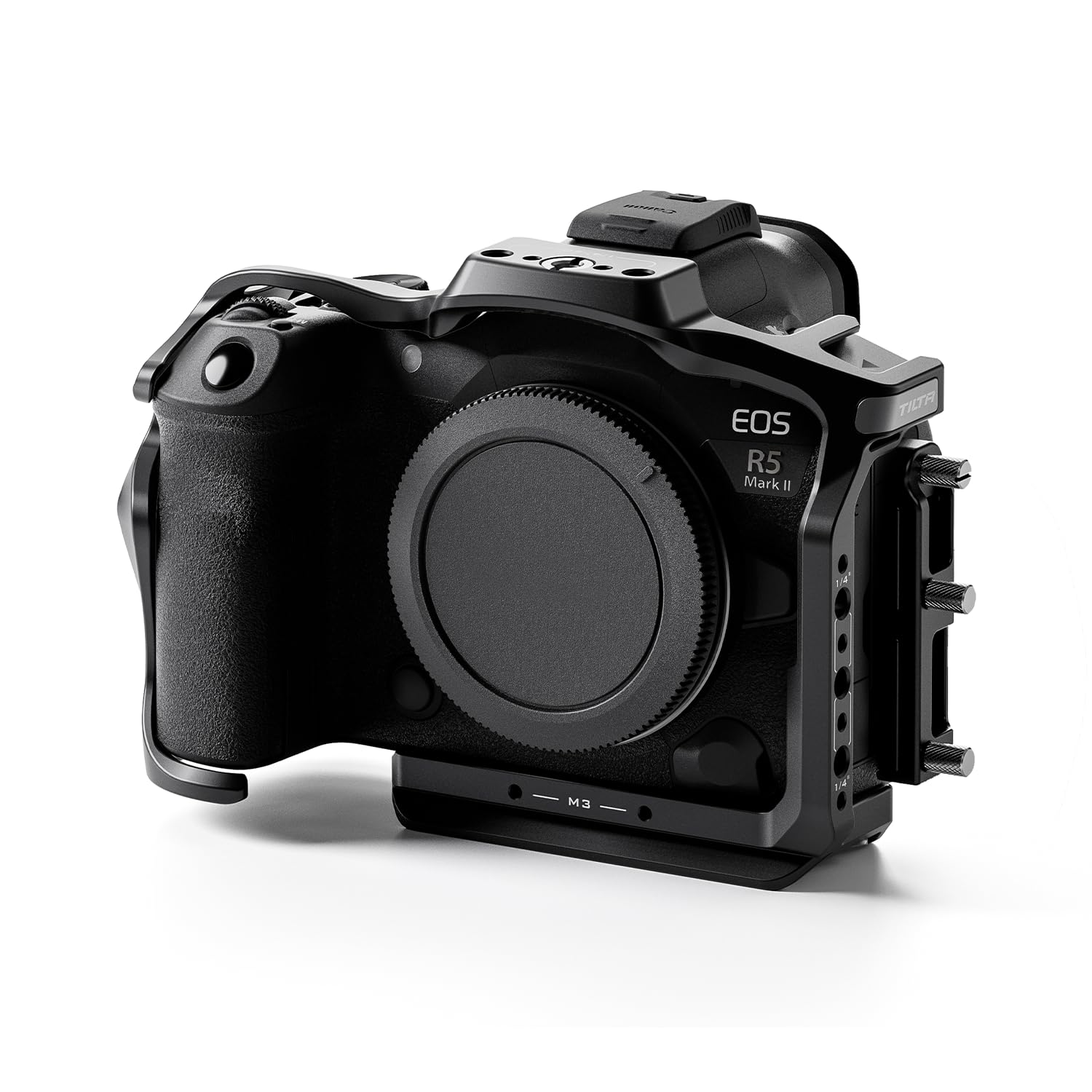 TILTA Full Camera Cage Compatible with Canon R5 Mark II, with Cable Clamp, Cold Shoe, 1/4"-20 and 3/8"-16 Threads with Locating Points - Black TA-T68-FCC-B